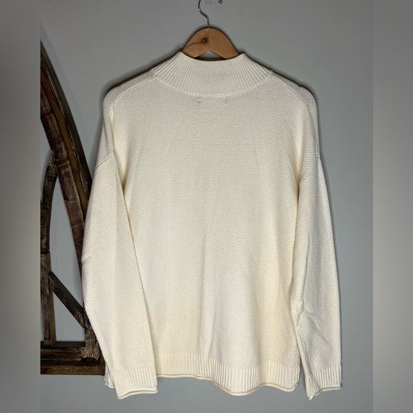 Merokeety Cream Mock Neck Sweater Size Large - Picture 2 of 3